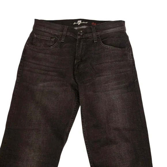 7 For All Man Kind Men's The Straight Black Slim Jeans 31 - Picture 7 of 16